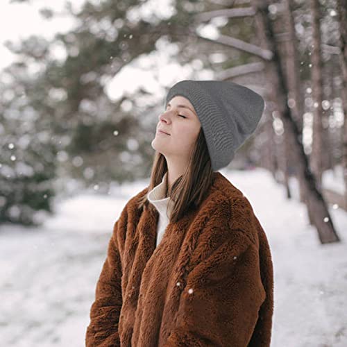 Run Brain Go 2 Pack Beanie Hats For Men Women Knitted Caps (Black/Light Gray) #TOP3