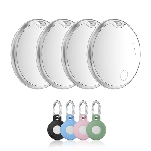 Invisible Guard Finder Tag-4 Pack, Bluetooth Tracker Works with Apple Find My(iOS Only)-Waterproof, Replaceable Battery (4WH)