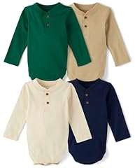 Cream/Tan/Black/Brown Henley 4-pack