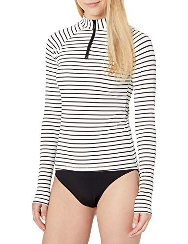 Billabong Women's Long Sleeve Rashguard, White/Black, L