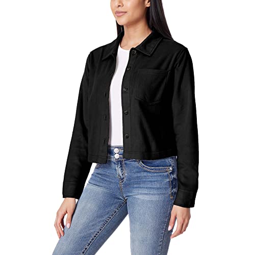 WallFlower Women's Chloe Polar Cozy Fleece Boyfriend Spring, Summer and Fall Light Shacket Jackets2