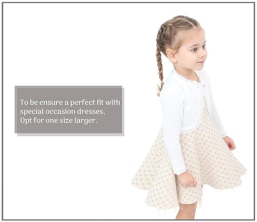 Lilax Little Girls' Knit Long Sleeve Button Closure Bolero Cardigan Shrug3