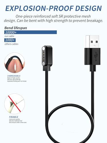 Câble de charge pour Guudsoud X23 - Lot de 2 cordons USB magnétiques pour casque