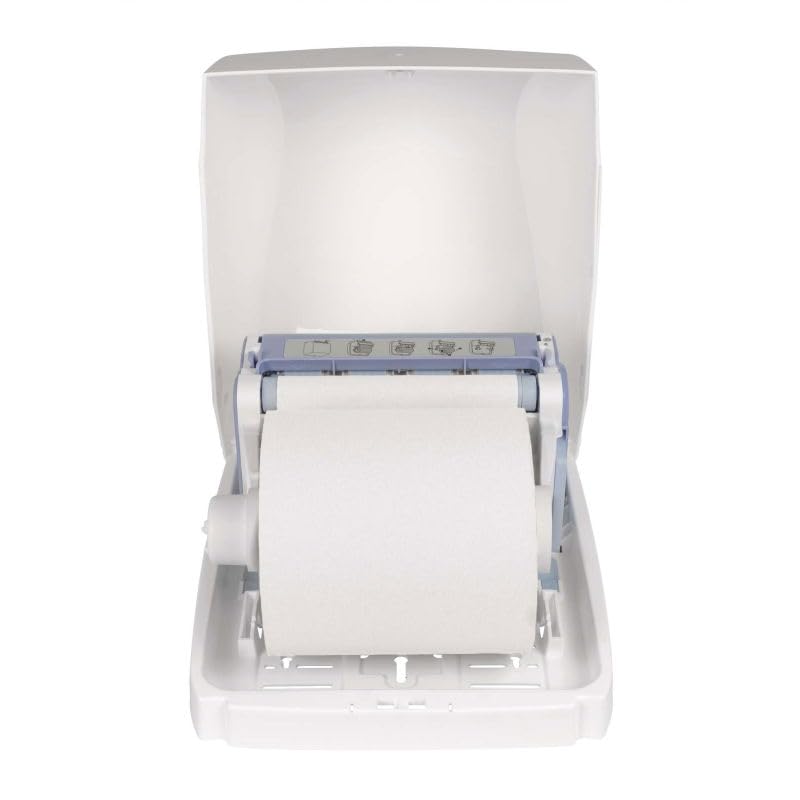 MAUL Dispensador toallas MAULcare Pared blanco para higiene diaria | ABS resistente a golpes, montaje sencillo, cierre con llave, formato compacto para baños y oficinas