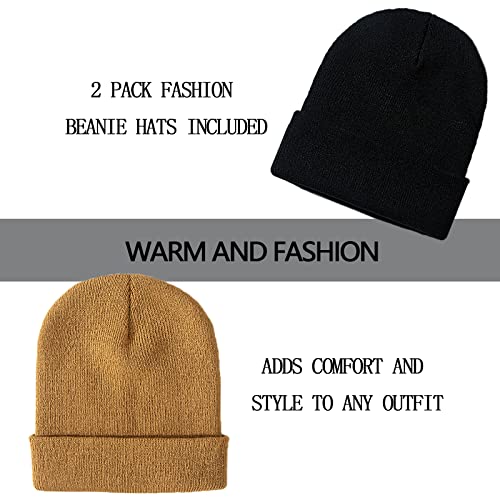 Image of ZOORON 1&2 Pack Beanie for Men Women Slouchy Beanie Hats Winter Knit Caps Soft Ski Hat Unisex