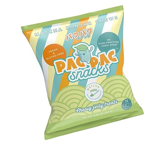 Image of Matcha Konjac Chews | Premium Konjac Jelly Treats | Vegan, Gluten-Free, Low-Calorie | Crafted in Japan | Only 4g Sugar, 0g Fat per Serving | Green Tea Snack for Weight Management