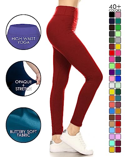 Image of Leggings Depot High Waisted Leggings for Women Buttery Smooth & Soft Women's Solid Yoga - Reg, Plus, 1X3X, 3X5X