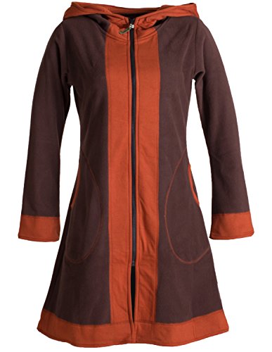 Preisvergleich Produktbild Vishes- Alternative Bekleidung - Weicher Eco Fleecemantel für den Übergang mit großen abgesetztenTaschen braun 38