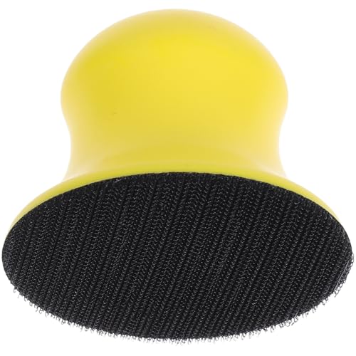 WRITWAA Bloque de Lijado Manual Redondo 3 Pulgadas 73 MM de Espuma PU Autoadhesivo Amarillo para Restauración Lijado Madera y Bricolaje Herramienta Ergonómica para Acabado Liso y