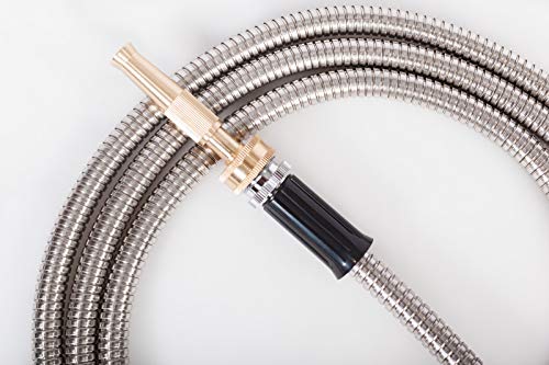 50' FT Metal Garden Hose 304 Stainless Steel 18 Gauge Super Light Weight