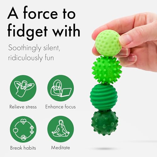 ONO Signets – Silicone Magnetic Balls with Textured Dimples, Bumps, and Waves | Fun to Play with Fidget Toy for Adults | Help Relieve Stress, Anxiety, Tension (Emerald, Set of 8) - Image 5