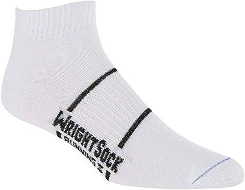 Wrightsock Unisex Running II Lo Socks | Guaranteed Blister Free | Breathable Socks For Women & Men | Perfect For Marathons | Eco Friendly Recycled Polyester, White W/Black Accent Logo, Medium