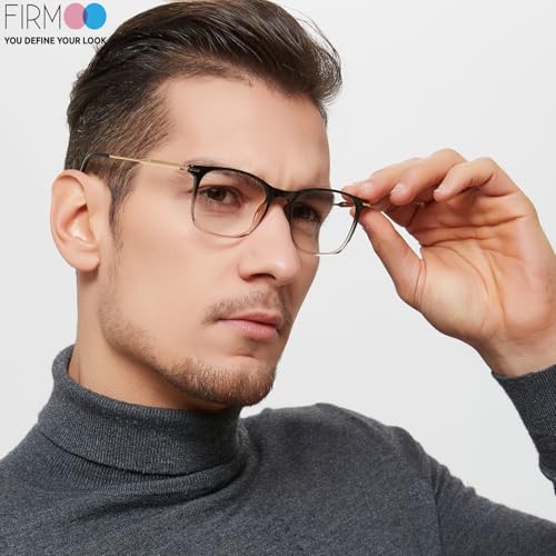 Image of Firmoo Blue Light Glasses for Women Men, Reading Glasses 0.0x-3.0x, Ultra Light Square Frame, Premium TR90 & Metal Blend
