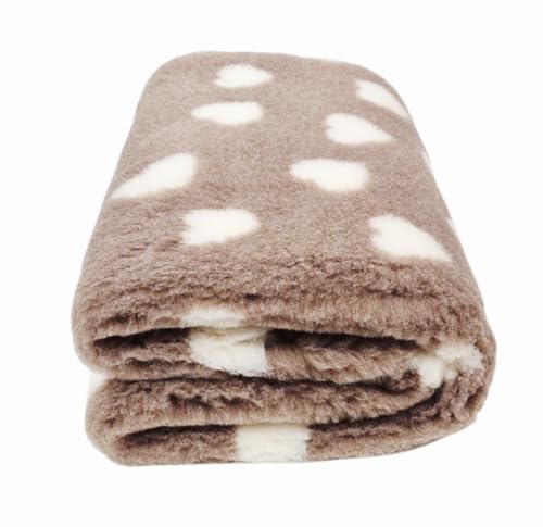 WOOF AND PUP | Non Slip Vet Bedding | Mink & Magnolia Hearts | Machine Washable | UK Manufactured | Non-slip | Dog Bed | Whelping | Vet bed | Hearts (Medium 100cm x 75cm (40 x 30))
