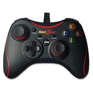 Redgear Pro Series Wired Gamepad with Integrated Force Feedback, Illuminated ABXY Keys, Ergonomically Design, 1.8m USB Cable for PC