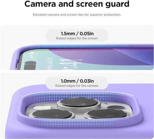 Image of Premium Liquid Silicone Case for iPhone 16 Pro - Slim Full Body Protective Back Cover with Soft Microfiber Lining, Anti-Slip Grip Scratch Resistant Phone Case (Lavender)