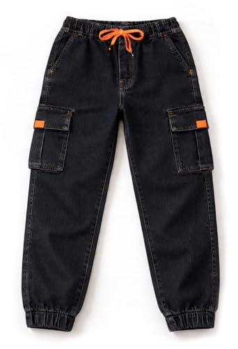 Image of Bold N Elegant Comfy Kid's Trendy Cool Print Washed 6 Pocket Denim Elasticated Jeans Joggers Pant for Baby Boys Girls
