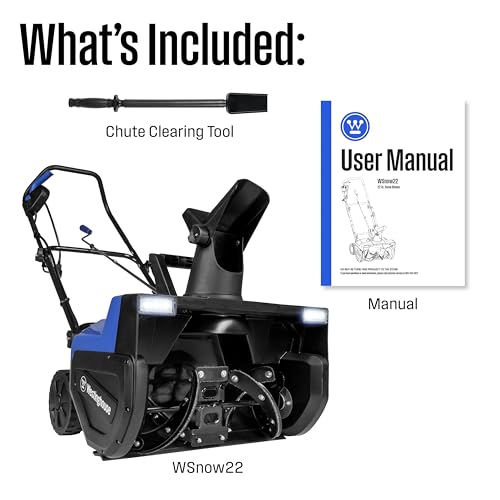 image for Westinghouse WSnow22 Corded Snow Blower 22 Inch, Steel Auger, Dual LED