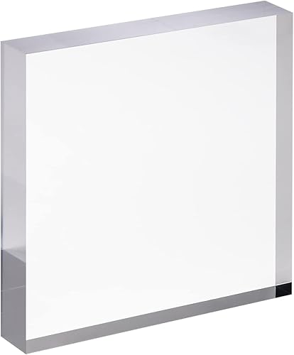 Miniatura 7 de CiaoHER Bloque de exhibición de cubo acrílico cuadrado de 7 pulgadas de grosor, base sólida de 7 x 7 x 1 pulgada, 1 paquete