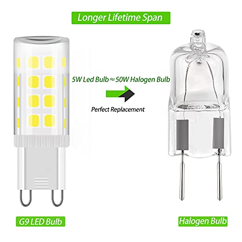 ZEIYEI G9 LED Bulbs, Cool White 6000K, 5W (40-50W Halogen Equivalent), 450LM, Non-Dimmable Flicker-Free - Image 2