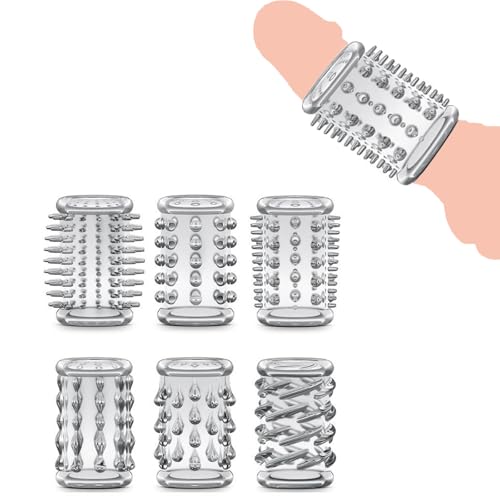 JXszxbt Silikon Eichelring 6 Stück Penisring Set Dehnbar Penismanschetten Cockringe Extrem Penis Vorhaut Zurückhalte Ringe Intimschmuck Glansring Herren Verzögerte Ejakulation Sleeve Sex für Männer