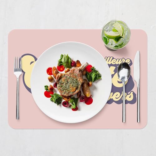 Sets de table rose vélo souples avec dessous liège napperons grand format - 7