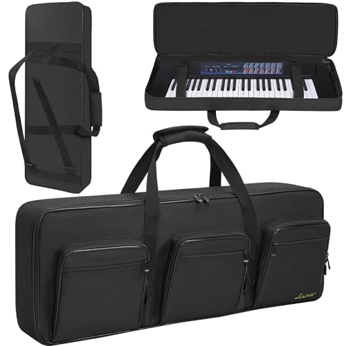 OUUTMEE Sac pour Clavier 49 Touches, Sac de Transport pour Clavier de Piano électrique 49 Touches avec bandoulière réglable et 6 Poches pour Accessoires,...