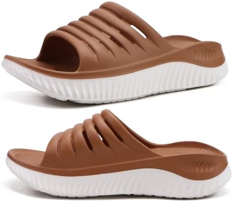 KuaiLu Womens Recovery Sandals Comfortable Plantar Fasciitis Arch Support Ladies Orthopedic Slip On Running Sport Walking Slides Thick Athletic Cushion Slippers Summer Outdoor Sliders
