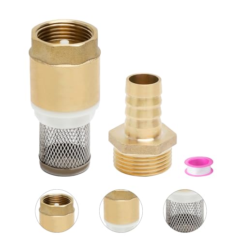 VOSSOT clapet Anti Retour 3/4 Pouce – crepine Pompe 3/4 Pouce 16 mm + Joint – vanne de Filtre d'aspiration avec Filtre en Acier Inoxydable 304 et Ruban...