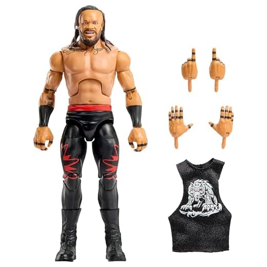 WWE Mattel Elite Action-Figur und Zubehör, Serie #118, 15,2 cm, Jacob Fatu mit 25 Gelenkpunkten und austauschbaren Händen