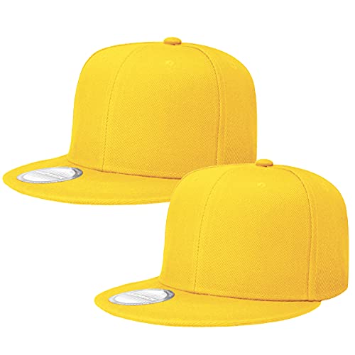 Image of Classic Snapback Hat Cap Hip Hop Style Flat Bill Blank Solid Color Adjustable Size