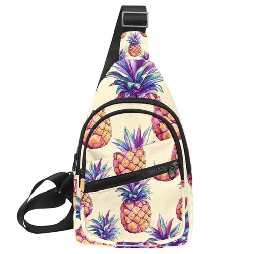 Sac à bandoulière pour femme au motif ananas aquarelle