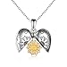 Collar con medallón de girasol de plata esterlina You are My Sunshine, collares con colgantes grabados, joyería para mujer