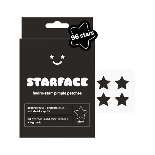 Starface Hydro-Star® Hydrocolloid Pimple Patch, Vegan, Cruelty-Free Skincare (Black, 96 Count)