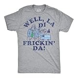 Mens Funny T Shirts Well La Di Frickin Da Sarcastic Chris Farley Graphic Novelty Tee for Men Funny T Shirts Cool Movie Short Sleeve Novelty Tees for Guys Light Grey S