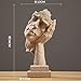 Produktbild MUZIDP Handbemalte denker Ornamente skulptur,Schweigen ist Gold Harz Ornamente-Dekoration Abstrakte skulptur Statue Schlafzimmer möbel Handwerk-Y 12x13x34cm(5x5x13inch)