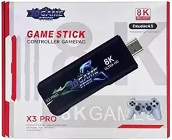 Game Stick 8K X3 PRO Com 2 Controles Sem Fio Controlador De Jogo 30000 + Jogos