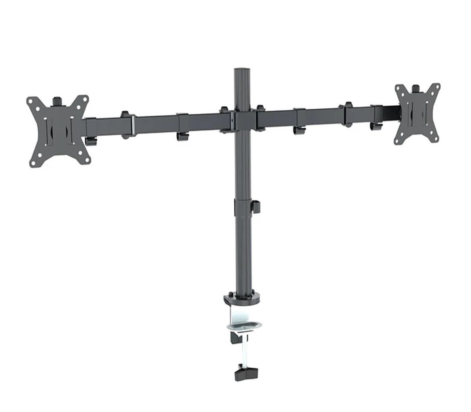 HPTHLY Desktop Clamp-On Full Motion 360-Degree Dual Monitor Stand For 10" - 27" Lcd Led Monitors, 9.9Kg Capacity Per Head