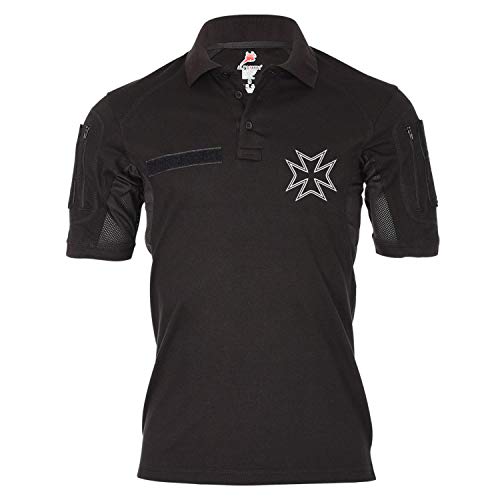 Polo tactique militaire noir pour randonnée et sorties de plein air