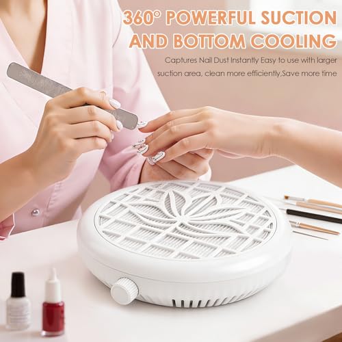 Nail Dust Collector para manicura portátil blanco miniatura 2