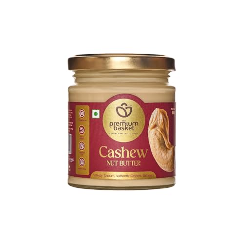 Image of The Premium Basket Cashew Butter 180g | Vegan Natural Cashew Butter | Single Ingredient & Unsweetened Premium Nut Butter | Keto & Diabetic Friendly