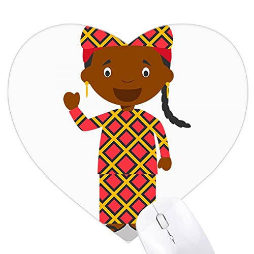 Tapis de souris en forme de coeur noir motif dessin animé de Mali sauvage