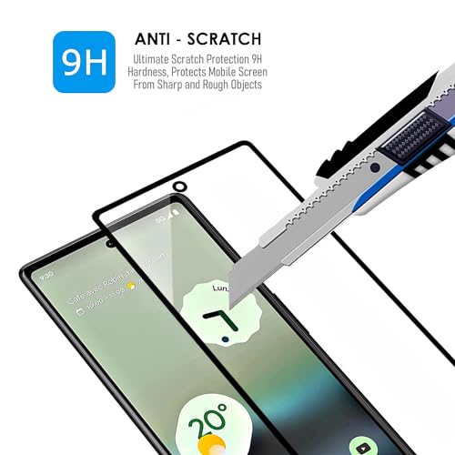 Image of Military-Grade Gorilla Tempered Glass Screen Protector Compatible for Google Pixel 7A & 6A with Edge to Edge Coverage, Cable Protector and Easy Installation kit (6.1 Inches) [Pack of 2]
