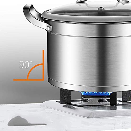 Olla de acero inoxidable con tapa de vidrio y cacerola para inducción 4