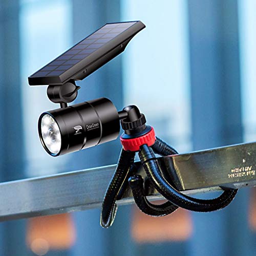 Solar Motion Sensor Light Outdoor Spotlight of 2 Aluminum 9W 1400-Lumen (130W Equi.) LED Solar Security Flood Lights for Patio Path Porch Garden Camping, 100-Week 100% Free Replacement