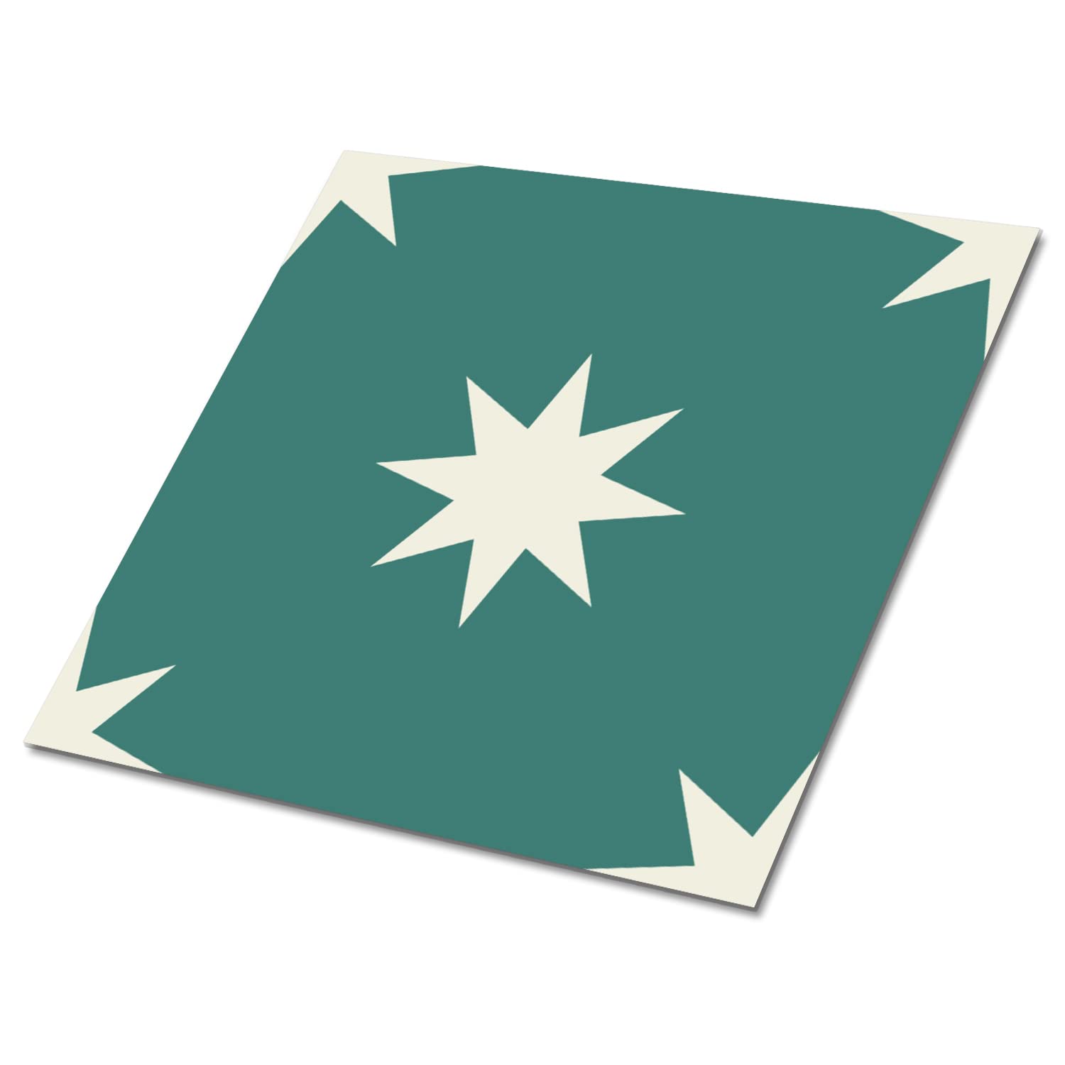 Baldosas autoadhesivas PVC para cubrir suelo viejo Decormat estrella de ocho puntos 1