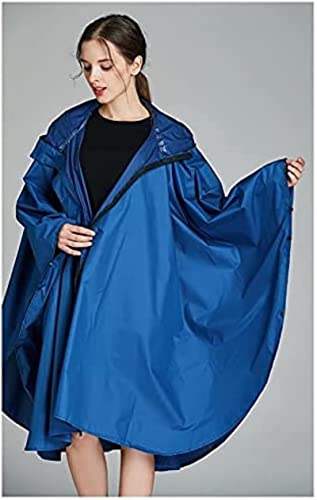 Poncho impermeable mujer con capucha y mangas anchas para lluvia 4