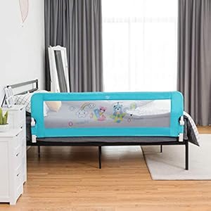 BABY JOY Bed Rails for Toddlers, 69 Inch Extra Long w/Safety Straps, Swing Down Safety Bed Guard for Convertible Crib…