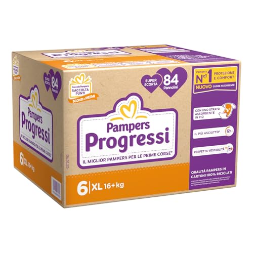 Pampers Progressi Pentapack Taglia 6^ Xl - 84 Pannolini