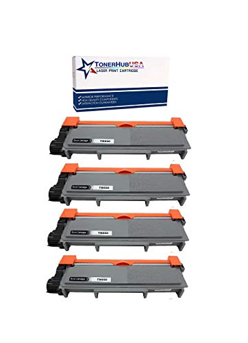 TONERHUBUSA Compatible Toner Cartridge Replacement for Brother TN630 TN660 High Yield to use with HL-L2300D DCP-L2520DW DCP-L2540DW HL-L2360DW HL-L2320D HL-L2380DW MFC-L2707DW Printer(Black, 4 Pack)